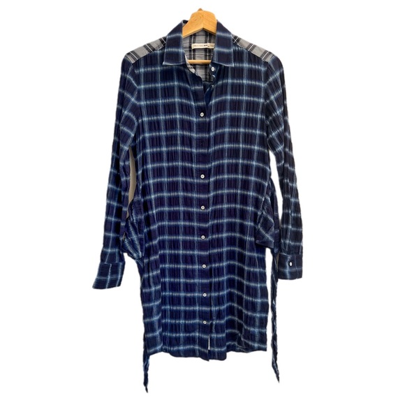Rag & Bone Sadie Plaid Curved Hem Shirt Dress Women’s S - Picture 5 of 7